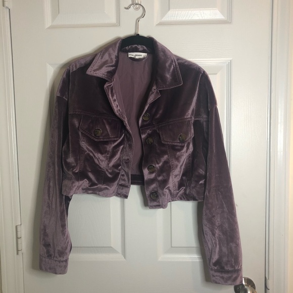 Fika the Brand Velvet Crop Buttondown Jacket Y2K Small Purple - Picture 1 of 6